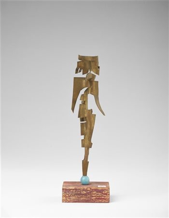 Mirko Basaldella "Patroclo" 1963
ottone, plastica su base in legno
h cm 18; 
h c