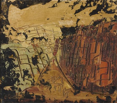 William Congdon "Assam - Giordania" 1961
olio su cartone telato
cm 35x40
Siglato