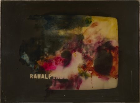 Mario Schifano "Paesaggio TV" 1974-78
smalto su tela emulsionata, perspex
cm 81x