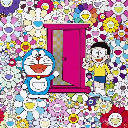 Takashi Murakami “Anywhere Door (Dokodemo Door) In the Field of Flowers” 2018