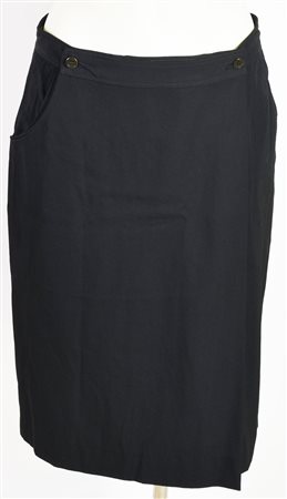 Gucci WOOL SKIRT DESCRIPTION: Black pencil skirt with wrap effect and side...
