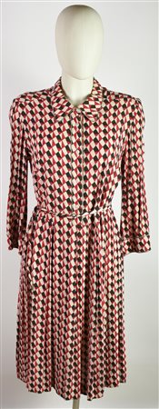 Just in Case SHIRT DRESS DESCRIPTION: Shirt dress, in beige, red and black...