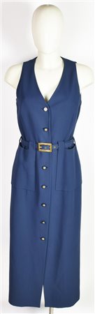 Celine CHEMISIER DRESS DESCRIPTION: Navy blue shirt dress with waist belt....