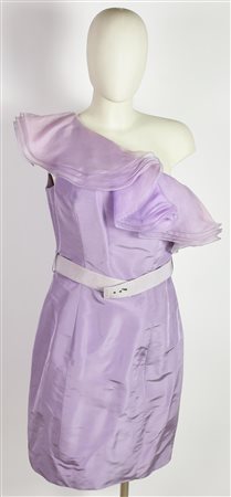 Blumarine SILK DRESS DESCRIPTION: One-shoulder silk dress with ruffle...