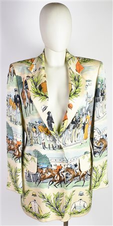 Hermes PRINTED SILK BLAZER DESCRIPTION: Chantilly printed silk blazer...