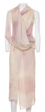 Vivienne Westwood ICONIC WINE STAINS EFFECT DRESS DESCRIPTION: Silk midi...