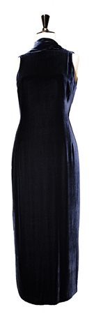 Armani Prive' VELVET LONG DRESS DESCRIPTION: Blue viscose and silk panne'...