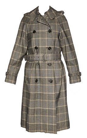 Aquascutum TRENCH COAT DESCRIPTION: Prince of Wales tweed wool trench coat in...