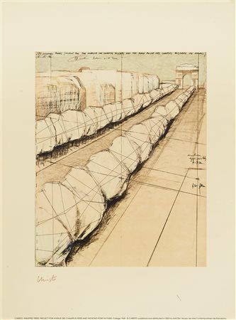 Christo (Gabrovo, 1935 - New York, 2020) Wrapped trees, Project for Avenue...