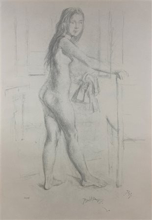 Balthus (Parigi, 1908 - 2001) Jeune fille, 1994 Litografia, es. 10/198 cm....