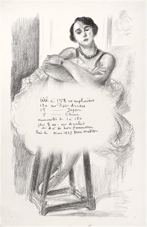 Henri Matisse (Cateau Cambrésis, 1869 - Nizza, 1954) Danseuse Litografia cm....