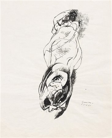 Piero Guccione (Scicli (Rg), 1935 - Modica (Rg), 2018) Studio di figura...