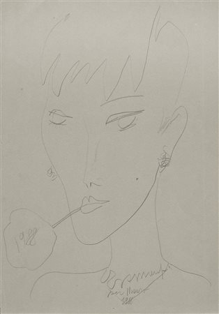 Alberto Manfredi (Reggio Emilia, 1930 - 2001) Figura femminile, 1988 Matita...