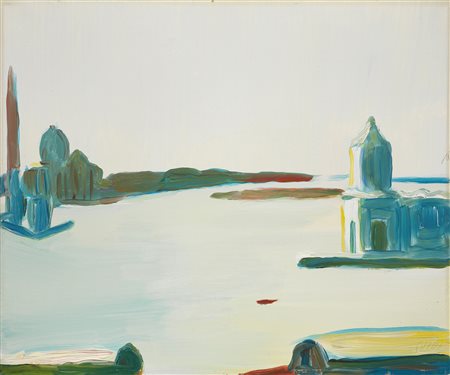 Virgilio Guidi (Roma, 1891 - Venezia, 1984) Bacino di S. Marco, 1972 Olio su...