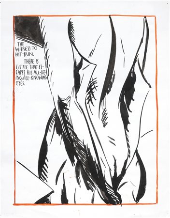 Raymond Pettibon (Tucson, 1957) Witness to Hit-Run, 1999-00 Penna e...