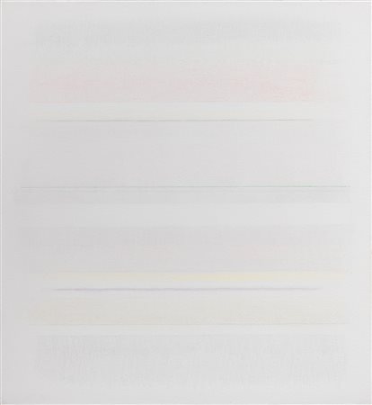 Riccardo Guarneri (Firenze, 1933) Strisce-luce, 2007 Olio su tela cm. 65x60...