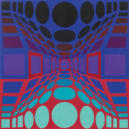 Victor Vasarely (Pecs, 1906 - Parigi, 1997) Homok, 1973 Acrilico su tela cm....