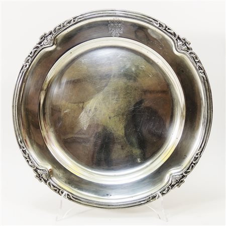 VASSOIO TONDO IN ARGENTO - ROUND SILVER TRAY Impero austro-ungarico, inizio...