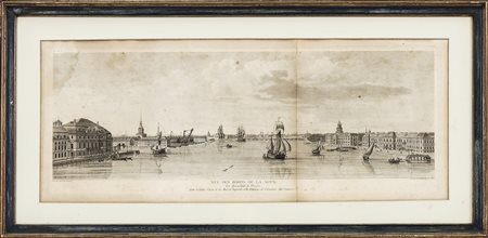 CLAUDE MATHIEU FESSARD (1740-?) Veduta della Neva a San Pietroburgo - Neva...