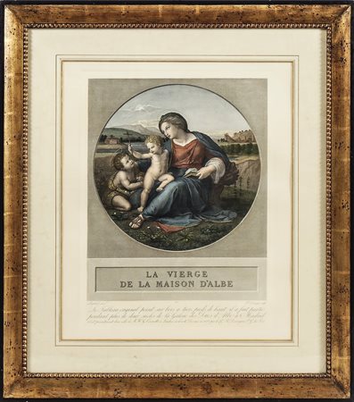 MADONNA D'ALBA incisione - engraving, in cornice cm 51x38