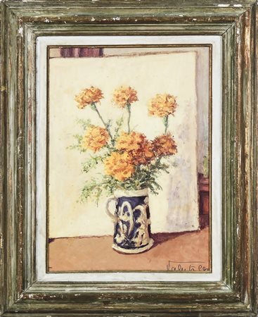 EGIDIO VALENTI (1897-1961) Vaso con fiori - Flowers in a Vase olio su...