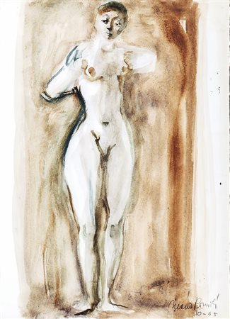 MARIO ROMOLI (1908-1978) Nudo femminile - Female Nude gouache su carta -...