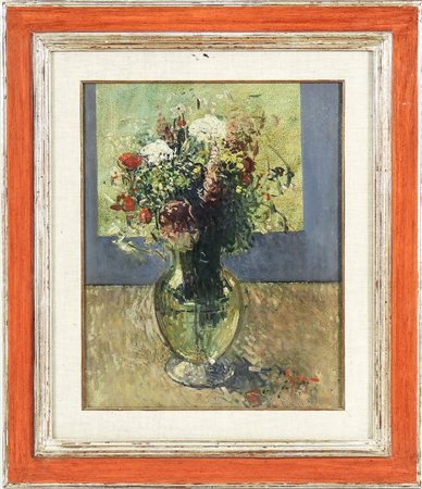 FRANCESCO PAGLIAZZI (1910-1988) Vaso con fiori - Flowers in a vase olio su...