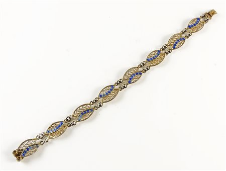 BRACCIALE IN FILIGRANA IN ORO E SMALTI - GOLD FILIGREE AND ENAMEL BRACELET gr 5