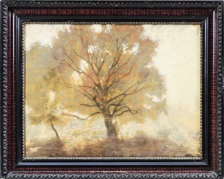 PAESAGGIO CAMPESTRE CON ALBERO - COUNTRY LANDSCAPE WITH TREE inizio del XX...