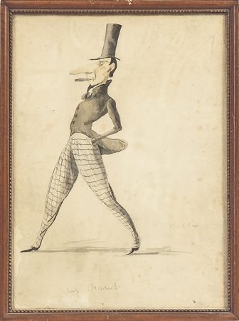 ANGIOLO TRICCA (1817-1884) Caricatura di Augusto Arnaud Caricature of Augusto...