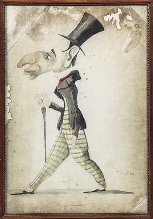 ANGIOLO TRICCA (1817-1884) Caricatura di Luigi Comelli - Caricature of Luigi...