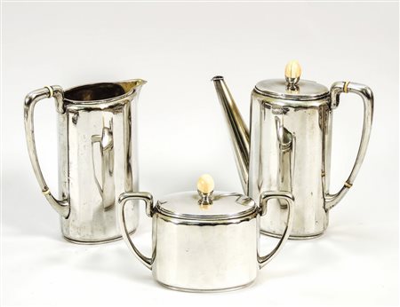 SERVITO DA CAFFÈ IN ARGENTO - SILVER COFFEE SET composto da caffettiera,...