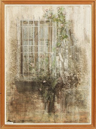 PIERO VIGNOZZI Finestra di campagna - Country Window pastello su cartoncino -...