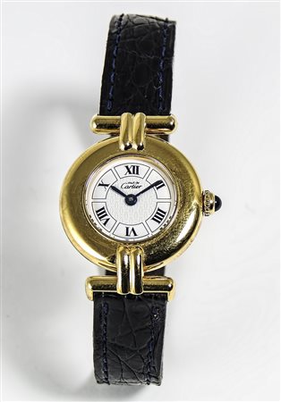 OROLOGIO DA POLSO IN ARGENTO DORATO - GILDED SILVER WATCH Cartier, Anni...