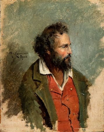 MICHELE CAMMARANO (Napoli 1835-1920) <br>Ritratto di garibaldino