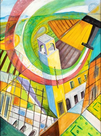 PIERLUIGI BOSSI SIBÒ (Milano 1907-2000) <br>Spirale tricolore su Littoria