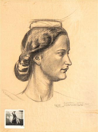 OTTAVIO STEFFENINI (Cuneo 1889-Milano 1971) <br>Profilo femminile