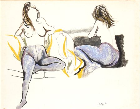 RENATO GUTTUSO (Bagheria 1911-Roma 1987) <br>Nudi femminili