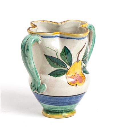 GUNTHER STUDEMANN  (Berlino, 1890 - 1981)<br>Vaso con motivo decorativo di frutta -  Vietri