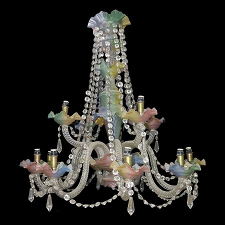Elegante lampadario in cristallo Baccarat, 19° secolo