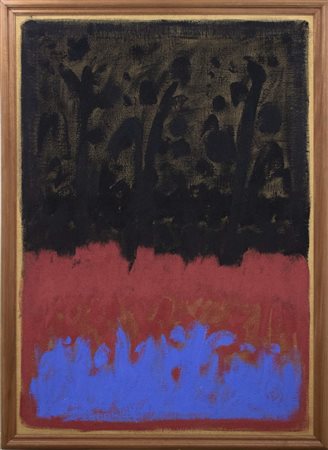 Salvatore Emblema, Senza titolo, 1986, terra colorata su tela di juta,...