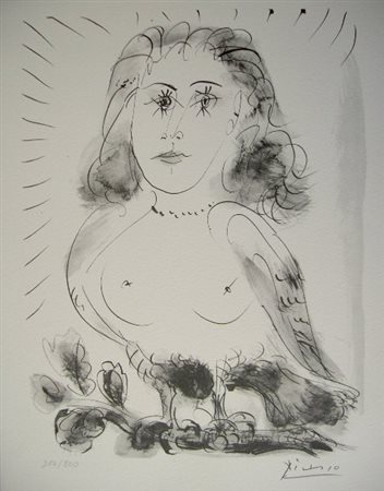 PABLO PICASSO (1871-1973) Litografia CM 50X40 Anno 1971 Titolo -Dora Maar-...