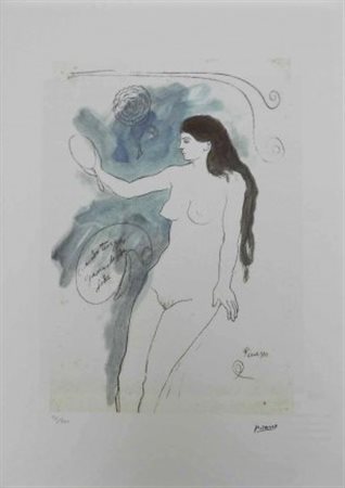 PABLO PICASSO (1871-1973) Litografia a Colori su Carta Arches CM 70X50 Titolo...