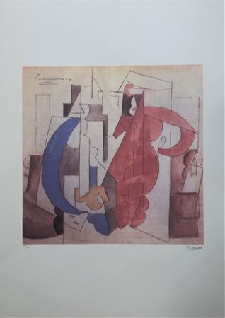 PABLO PICASSO (1871-1973) Litografia a Colori su Carta Arches Francia CM...