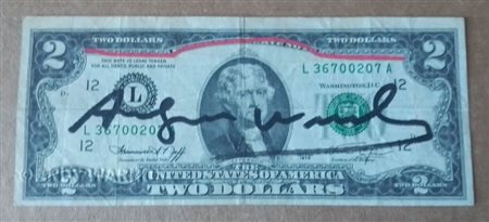 Intervento su Banconota da 2 Dollari Immagine del Presidente Jefferson CM...