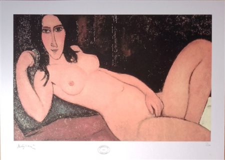 AMEDEO MODIGLIANI (1884-1920) Litografia a Colori CM 70X50, Titolo -Nudo di...