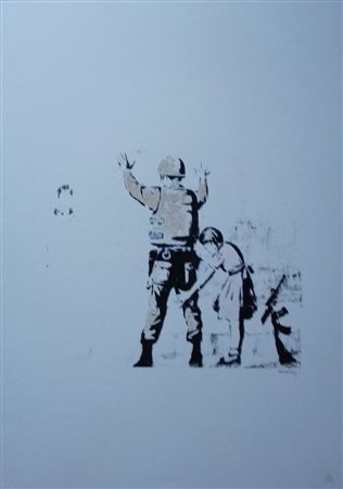 BANSKY (1974) Litografia Originale del Murales 2020, Stampa Offset ( Un...