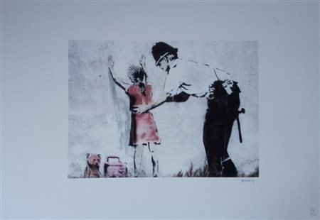 BANSKY (1974) Litografia Originale del Murales 2012, Stampa Offset (Un...