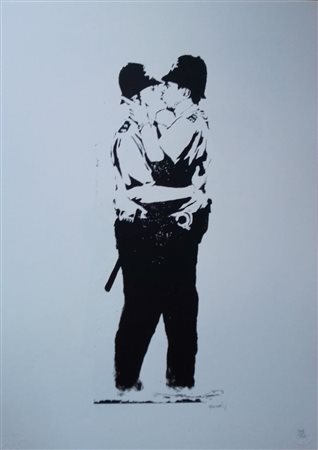 BANSKY (1974) Litografia Originale del Murales 2004, Stampa Offset (Un...