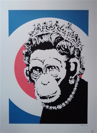 BANSKY (1974) Litografia Originale del Murales 2003, Stampa a Offset (Un...